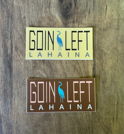 Goin Left Lahaina Egret Logo Sticker