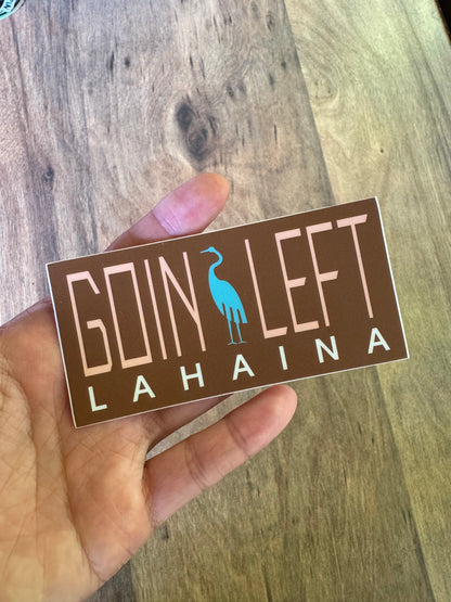 Goin Left Lahaina Egret Logo Sticker