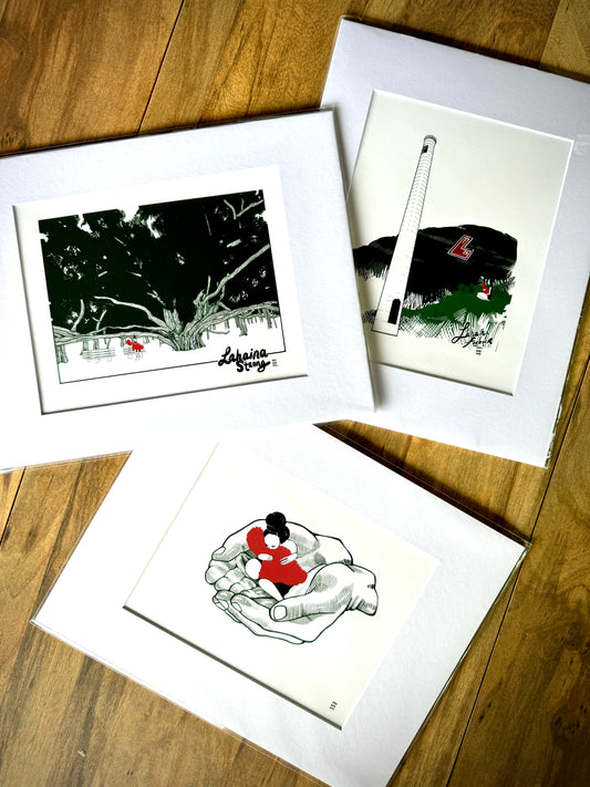 LIMITED TIME DEAL Kris Goto Lahaina Series Set of 3 - 11"x14"