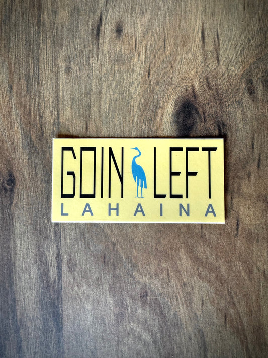Goin Left Lahaina Egret Logo Sticker