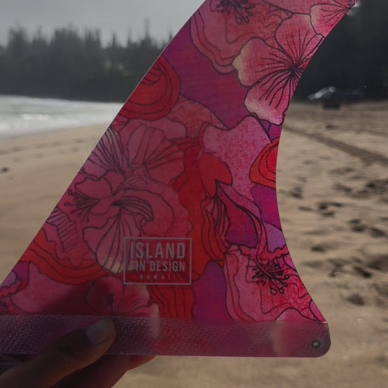 Island Fin Design - Iwa Fin - Hot Pink Hibiscus