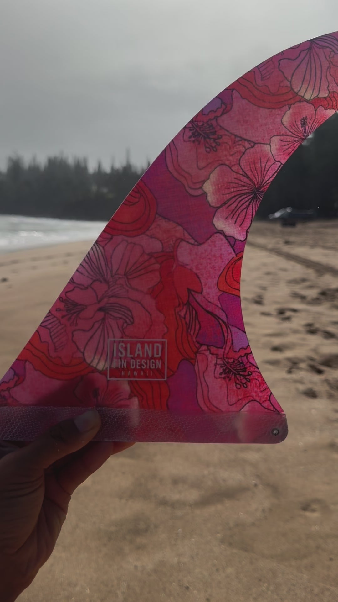 Island Fin Design - Iwa Fin - Hot Pink Hibiscus