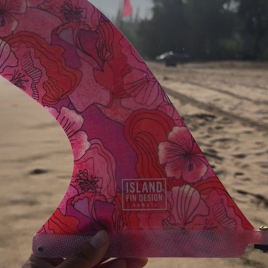 Island Fin Design - Pau Hana Fin - Hot Pink Hibiscus