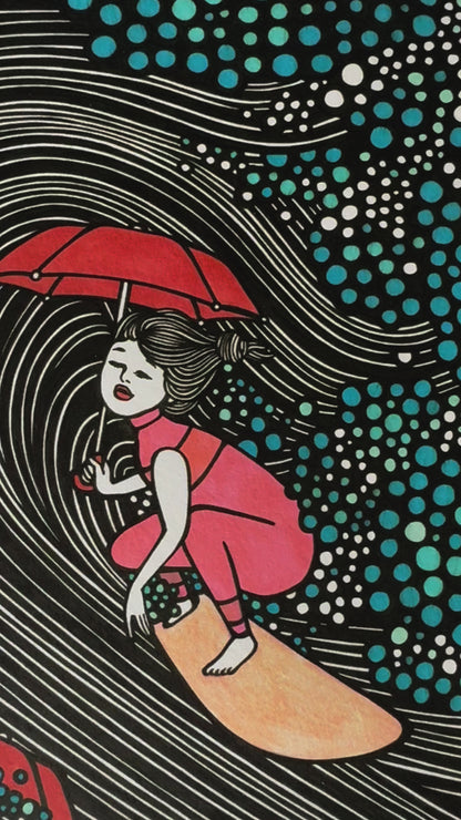 Kris Goto "Umbrellas" - 11"x14"